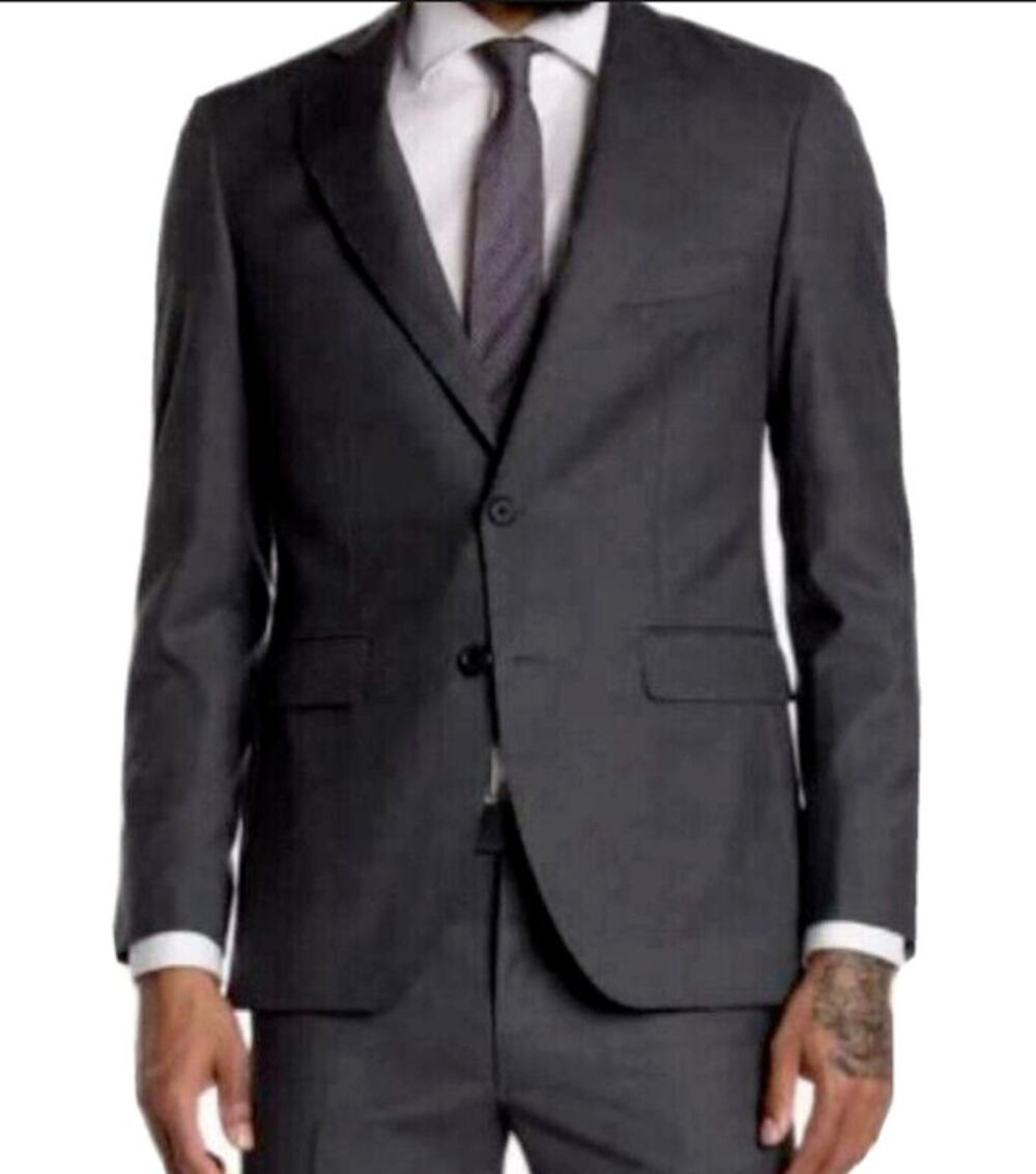 ALTON LANE Men's Tailored Fit Suit Jacket 38S Gray Wool Blend 2 Button NWOT